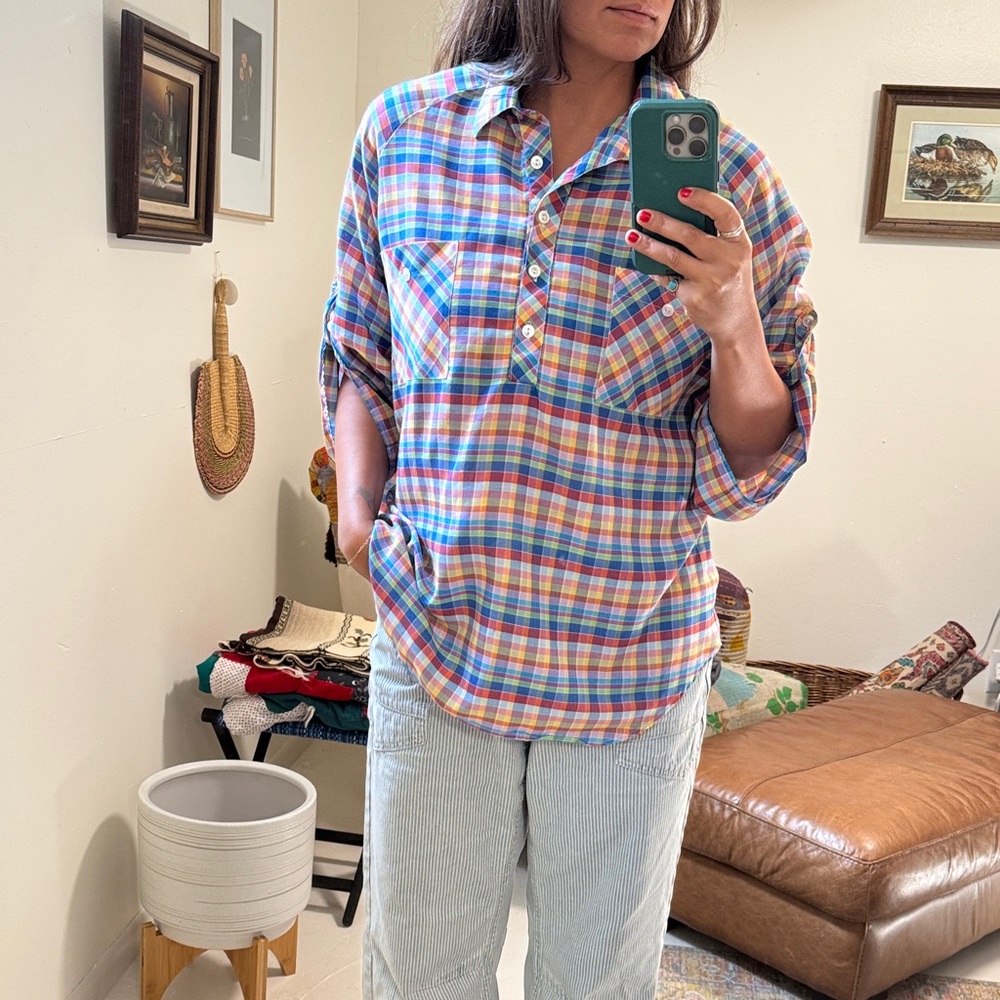 Colorful Plaid vintage blouse